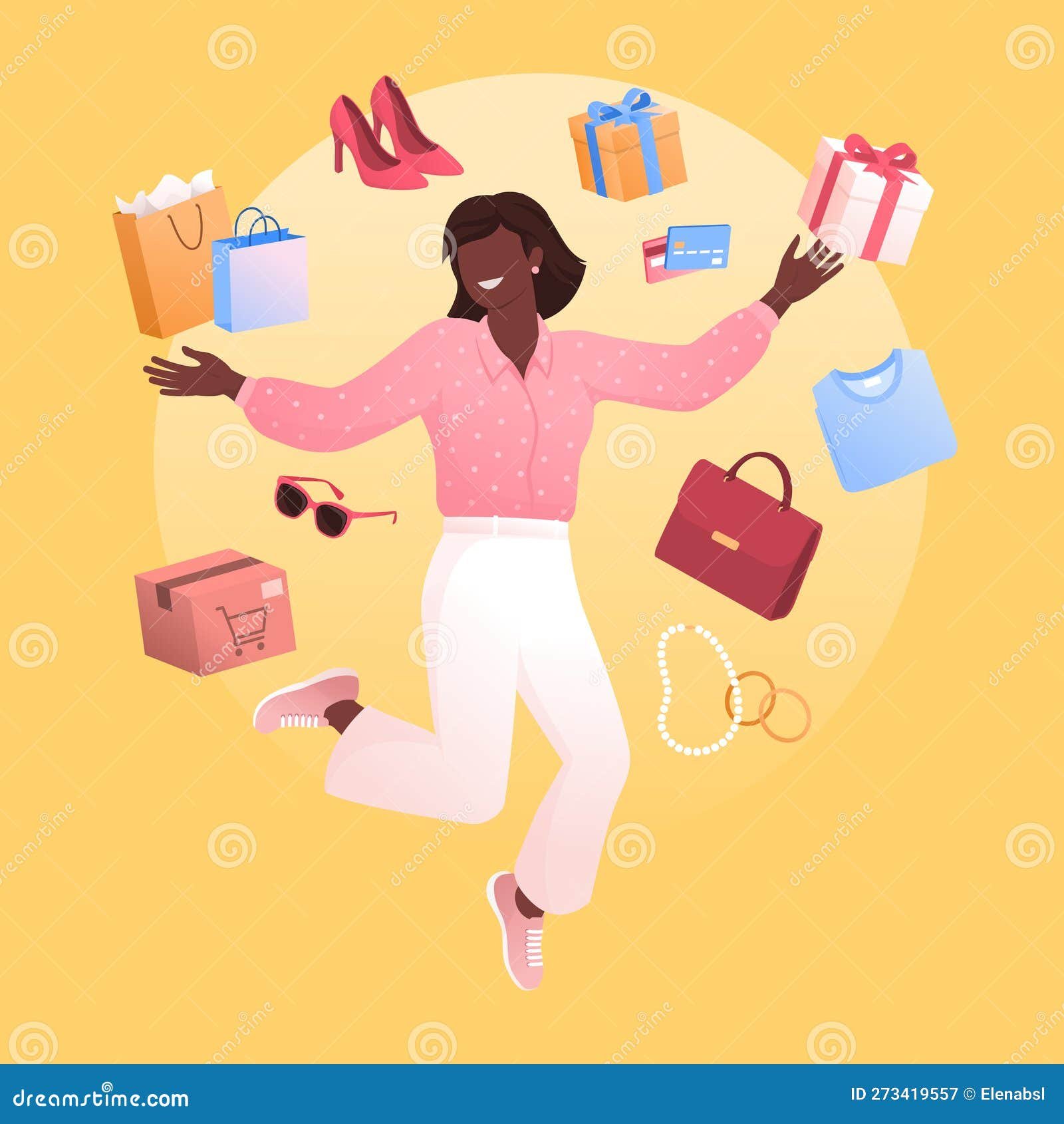 Mujer haciendo compras en línea feliz