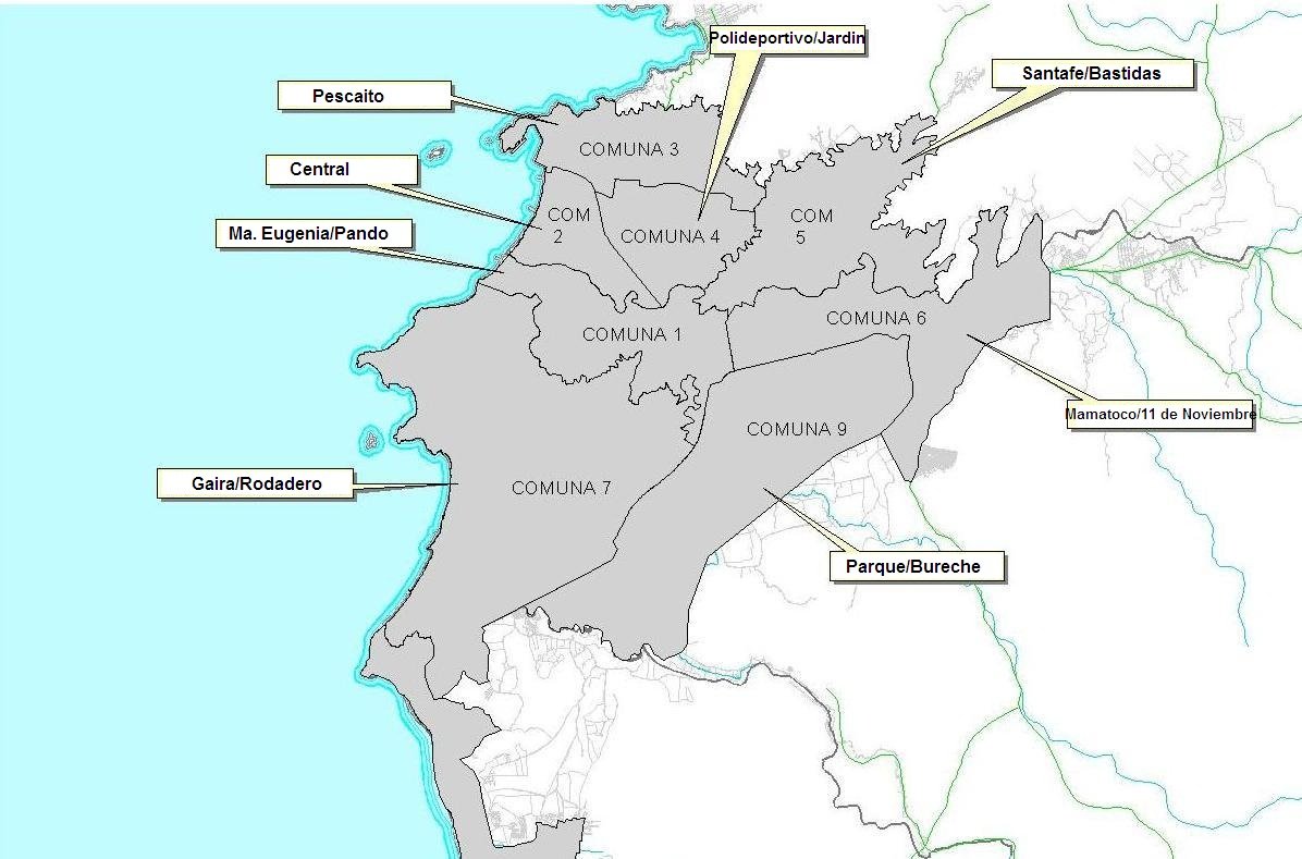 que barrios conforman la comuna 2 de santa marta