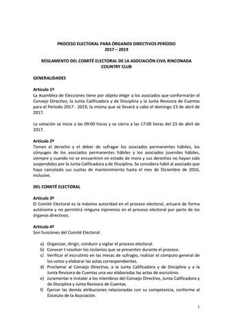 Qué es el Comité Electoral y cuáles son sus funciones
