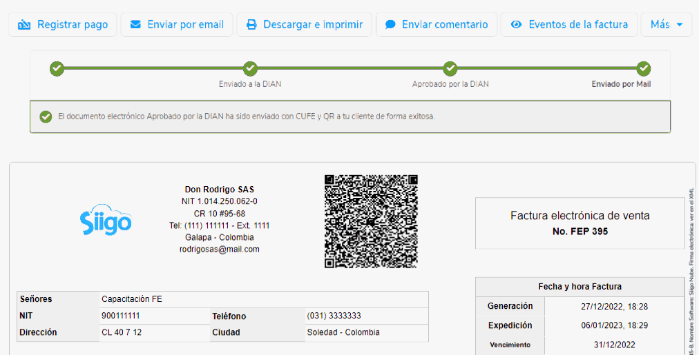 codigo qr de factura electronica en colombia