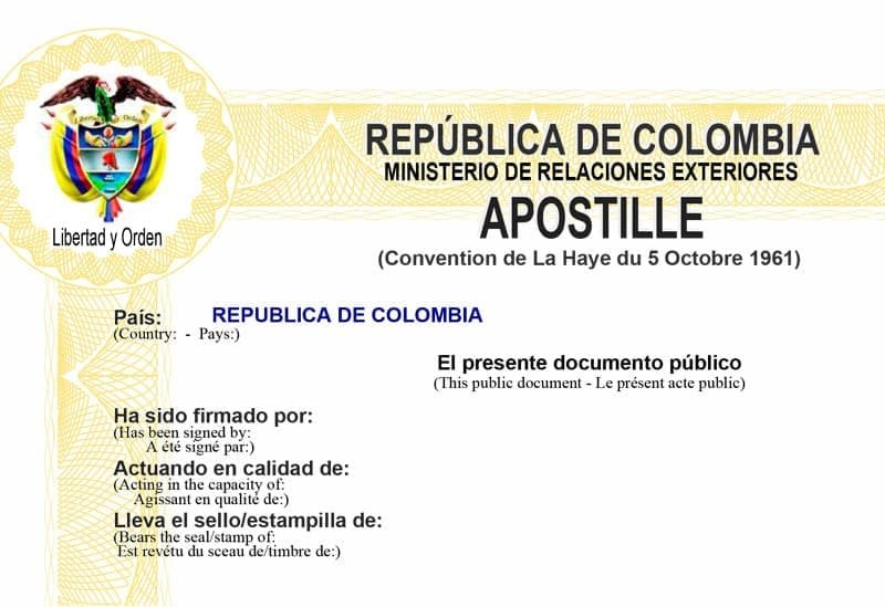 sello de apostilla de la haya en colombia